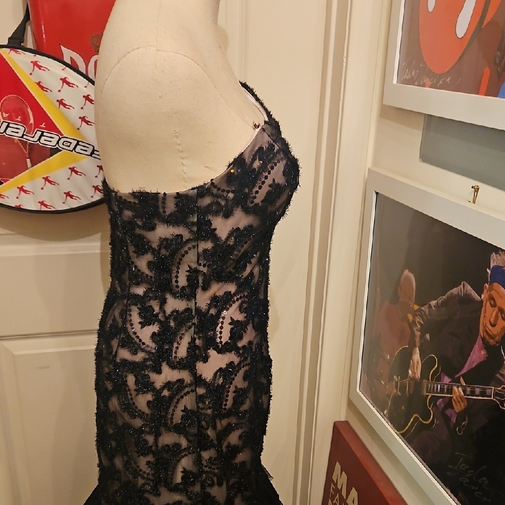 Camille La Vie Satin Gown in Champagne - Picture 8 of 12